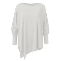 Cotton Irregular Women Blouses Shirt 2022 Autumn Female Solid Pullover Tops Casual O Neck Long Sleeve Blouse Ladies Tunic Blusas - Image 5