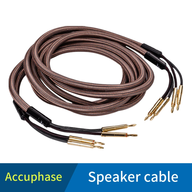 Spina A Banana Placcata In Rame Con Cavo Per Altoparlanti Hifi Accuphase 1 Pair