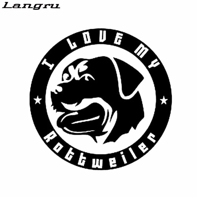 Langru 15cm*15cm Personalized I Love My Rottweiler Dog Vinyl Animal Pet Car Decal Accessories Jdm | Автомобили и мотоциклы