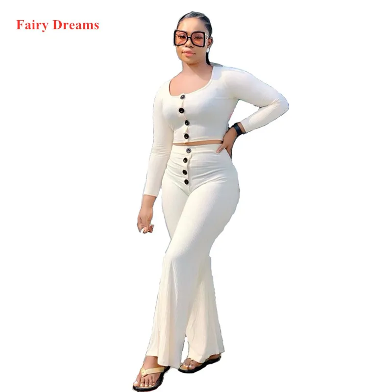 

2 Piece Set For Women African Cropped Tops And Pant Suits Spring Autumn Fashion Shirt Trousers African Clothing Fairy Dreams