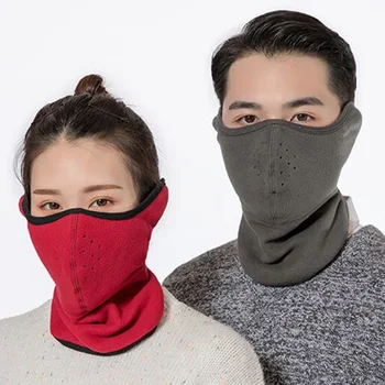 

XEONGKVI European Fashion Polar Fleece Three-in-one Protect Ear Neckerchief Masks Autumn Winter Warm Cycling Masks For Men Women