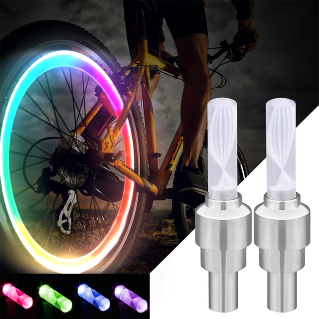 Lumière LED pour rayons de roue de vélo, lampe de poche cool, accessoires  de cyclisme de nuit, vélo de sport en plein air, roue de feu de vent, VTT -  AliExpress