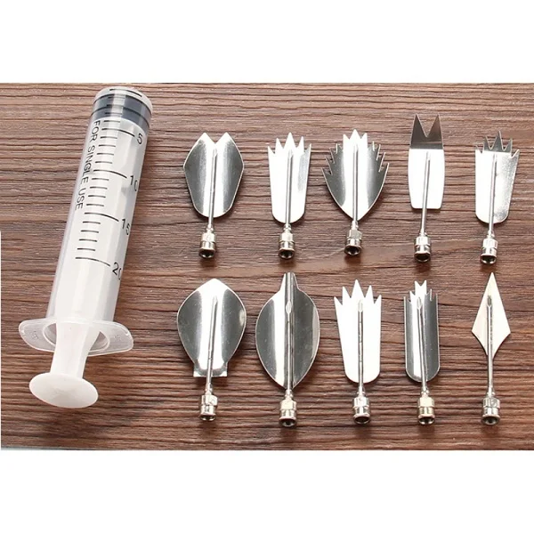11 pcs/set Cake Decoration 3D Jelly Flower Art Tools Jelly Cake Gelatin Pudding Nozzle Syringe Nozzle Set New - Цвет: F