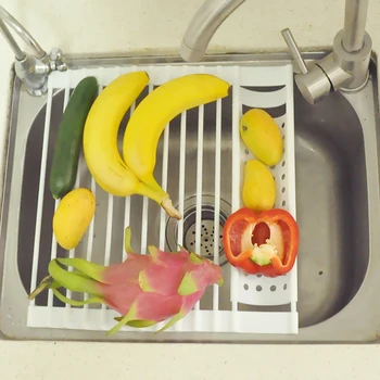 

Drain Rack Foldable Dish Drainer Dryer Tray Sink Drying Rack Kitchen Organizer Drying Rack Kitchen Rack Fruit Vegetable Holder