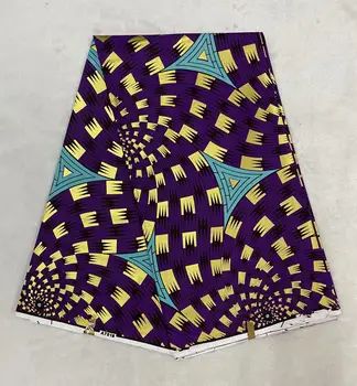 

2020 New Arriva 100% Cotton African gold Wax Ghana Wax Fabric High Quality Angola Wax printing 6Yards/Piece For Clothes
