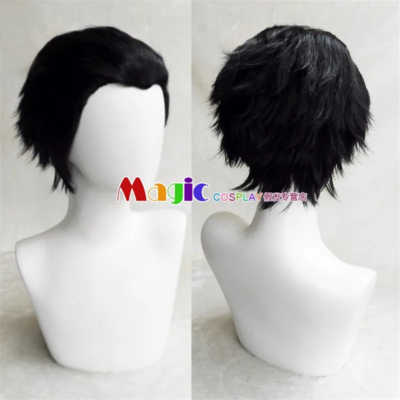 

Tokyo JoJo's Bizarre Adventure Kujo Jotaro Cosplay Wig Short Black Heat Resistant Synthetic Hair Cosplay Wigs + Wig Cap