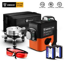 DEKO, HV-LL12, 12 линий, лазерный уровень, самонивелирующийся, 360 градусов, горизонтальный и вертикальный крест, мощный, открытый, может использоваться детектор