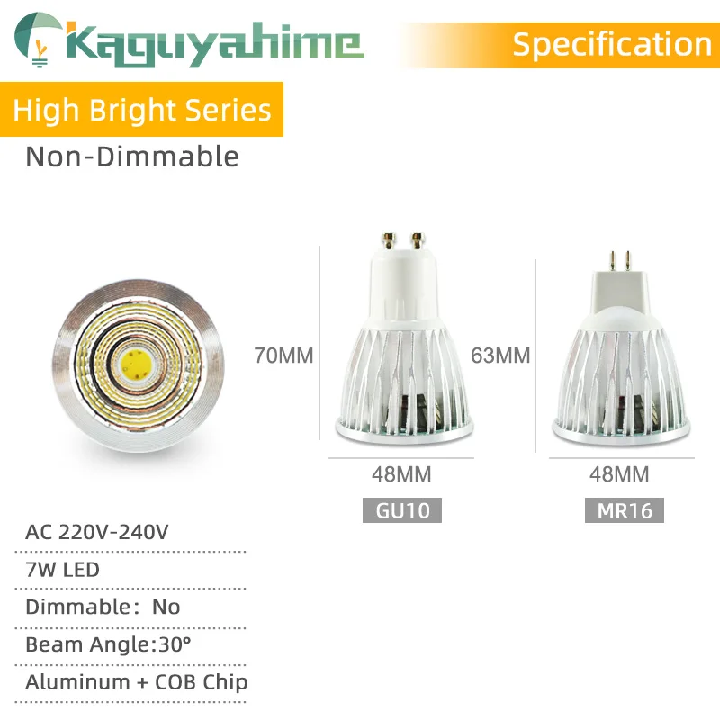 =(K)= 4pcs/Lot Dimmable LED MR16 GU10 Spotlight LED Lamp 6W 7W 8W AC 220V 240V Spot LED Bulb Light Decor Home Lamp Bulbs LED