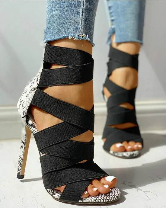Sandalias Mujer Женские туфли лодочки Модные разноцветные босоножки на высоком каблуке