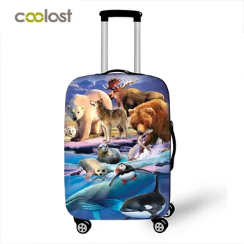

Animal horse / lion / cat / dog Print Luggage Covers Travel Accessories Elastic Suitcase Dust Cover Apply to 18''-32'' Suitcase