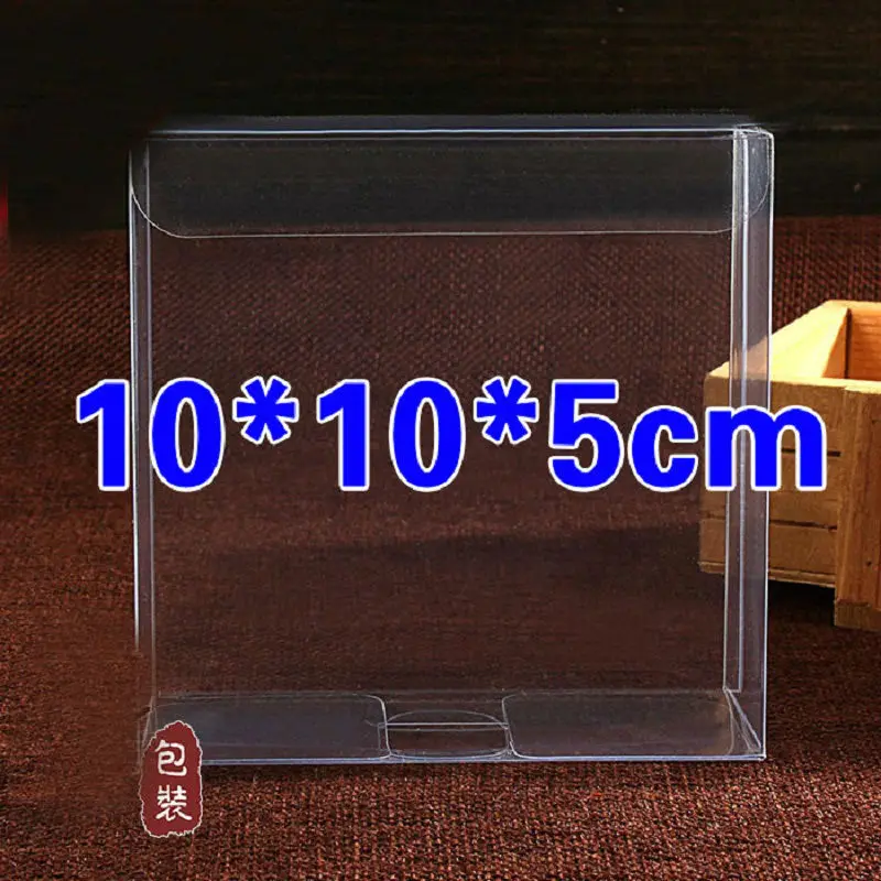 

50PCS 10X10X5CM Wedding PVC Box Clear Gift Craft Display Box Small Jewelry Packing Holder Transparent Clear Plastic Box