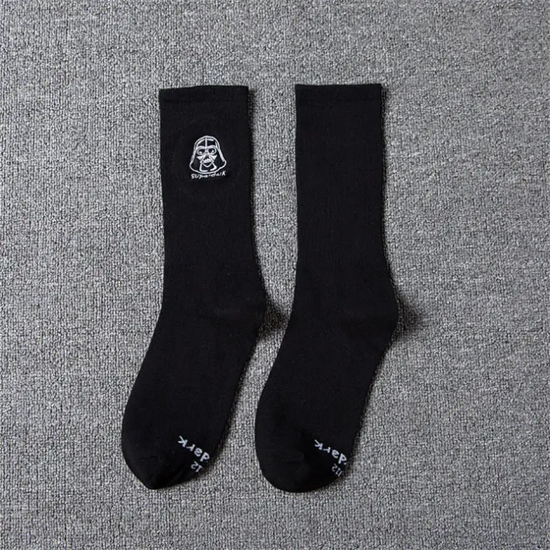 Moda Mulaya, новые носки, мужские однотонные носки, длинные носки для скейтборда, носки в стиле хип-хоп, Meias, Звездные войны, с вышивкой, унисекс, Harajuku, Calcetines - Цвет: 70259