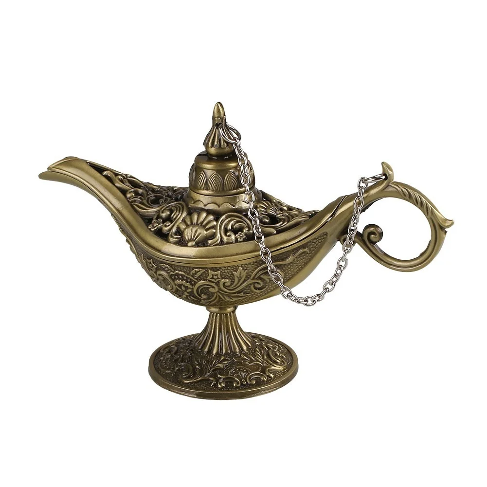 Retro Aladdin Lamp Tea Pot Zinc Alloy Office Home Desk Decor Collection Trendy
