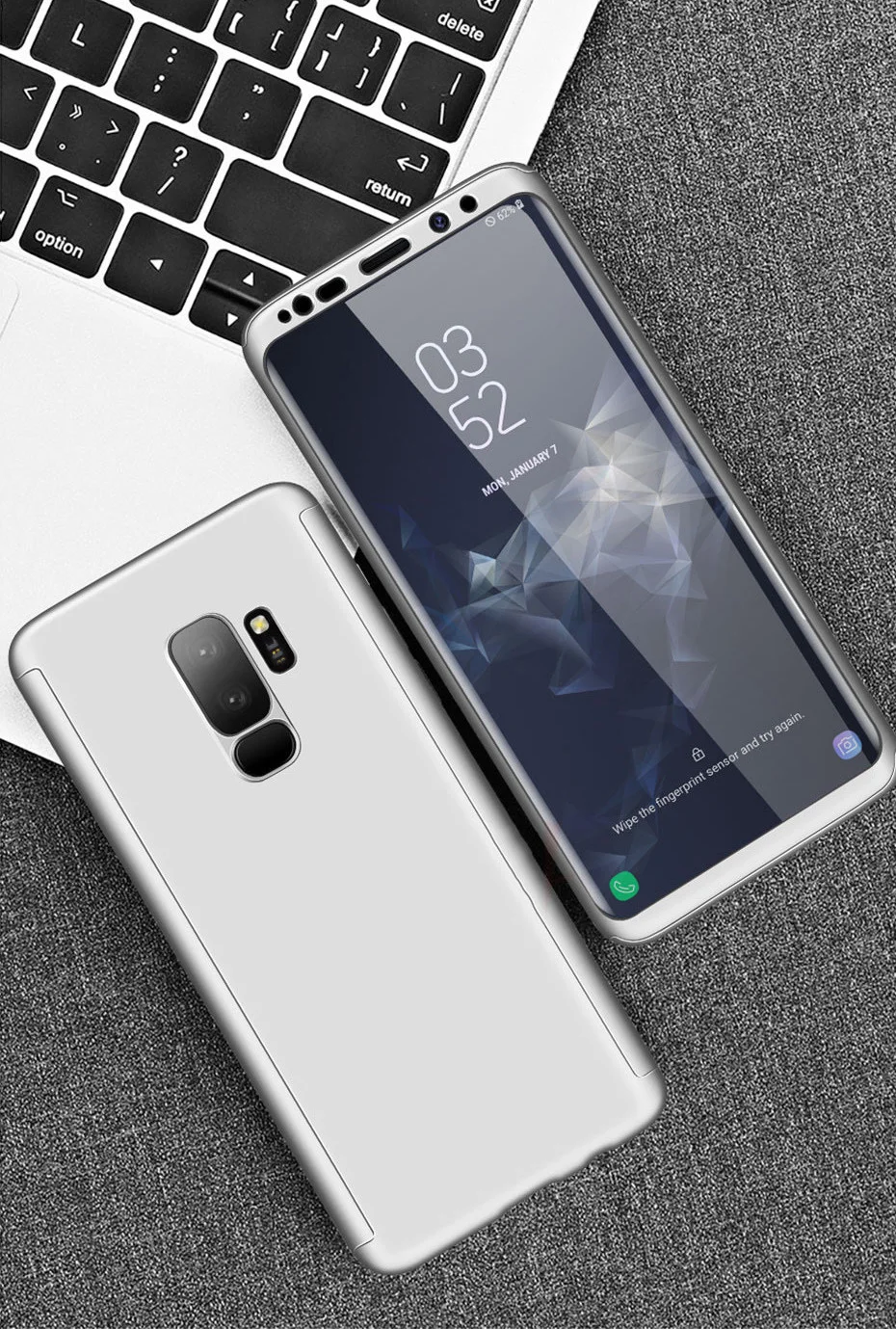 360 градусов полный Чехол для samsung Galaxy J105 J1 ACE J210 J2 J120 J1 для samsung Galaxy S7 S6 S5 J510 J5 J710 J7 чехол кейс для телефона - Цвет: Серебристый