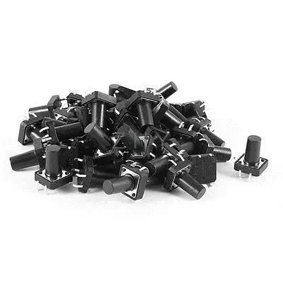 

12mmx12mmx15mm Round Button 4 Pin Momentary Tact Tactile Switch 50 PCS