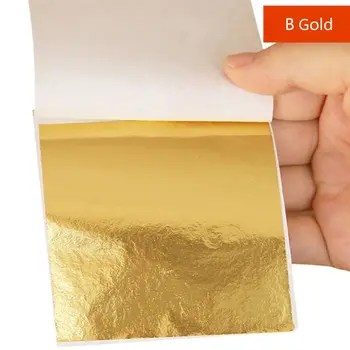 

100Pcs Gold Leaf Sheet DIY Imitation Foil Paper Resin Jewelry Making Gilding Art