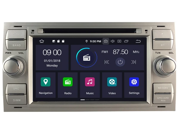 Sale AVGOTOP Android 9.0 4GB+64GB CAR DVD PLAYER for Ford focus 2004-2008 IPS HD Screen NAVIGATION 7