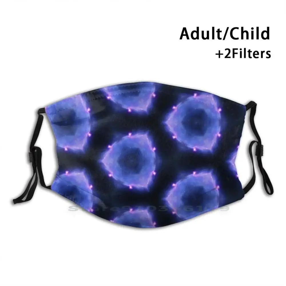 

Pattern #14 Design Anti Dust Filter Washable Face Mask Kids Pattern Black Purple Violet Bacteria Microorganism