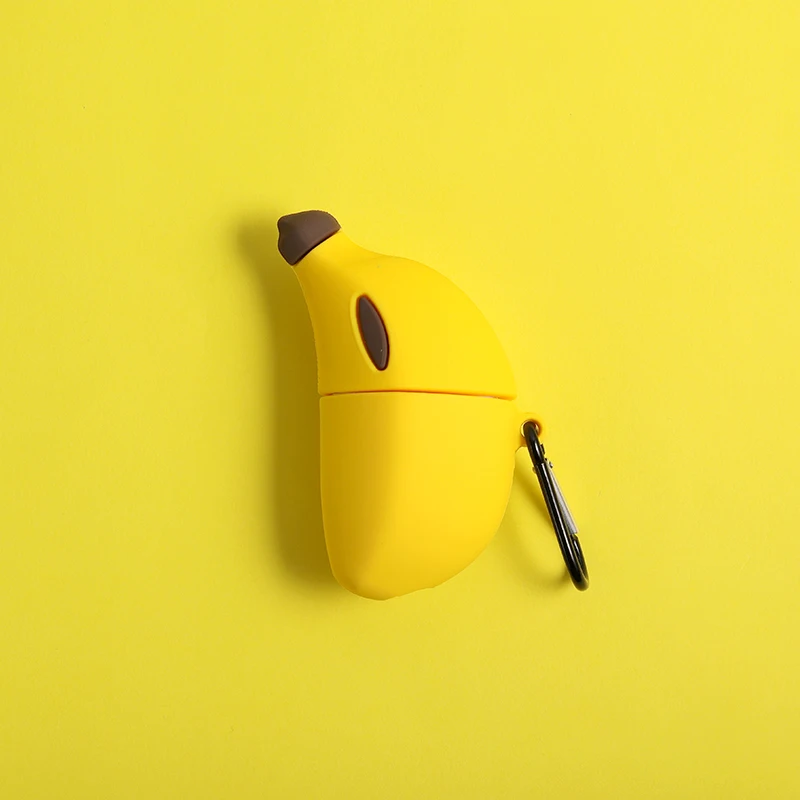 Силиконовый защитный чехол для наушников AirPods Pro с 3D имитацией банана для Airpods 1, 2, 3, Bluetooth, чехол для наушников с крючком