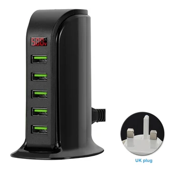 

5V 4A Desktop USB Charger Station Dock Safe Over-power Protection 5 Ports Outdoor Portable Universal Charging Hub Mobile Phone