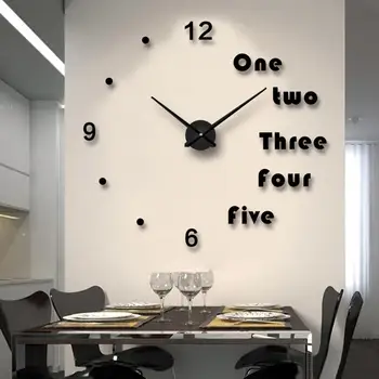

2019 Super Silent 3D DIY Mirror Wall Clock Acrylic EVA Metal Modern Digital Watches Sticker Wall Decorate Clocks Home Decoration