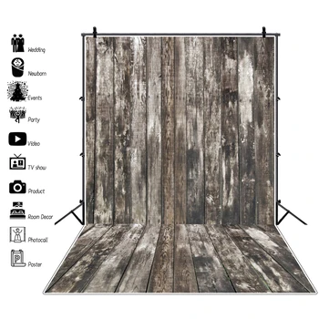 

Laeacco Photography Backdrop Grunge Wooden Boards Baby Portrait Decor Customized Poster Photographic Background For Photo Studio