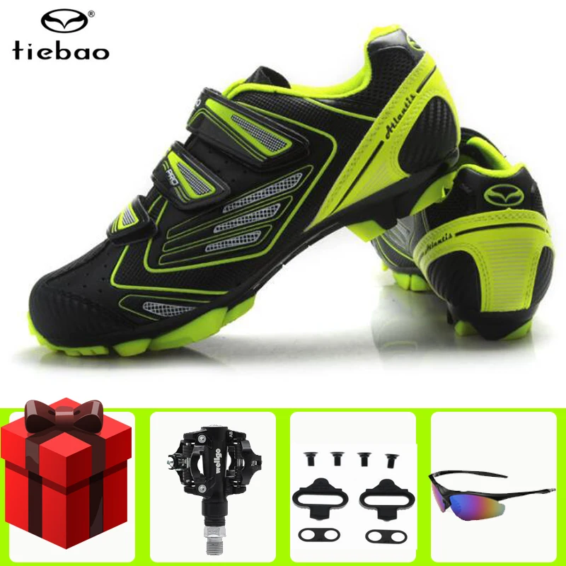 

Tiebao Cycling shoes sapatilha ciclismo mtb men sneaker add SPD Pedal set Mountain bike shoes Self-Locking Athletic Bicycle Shoe