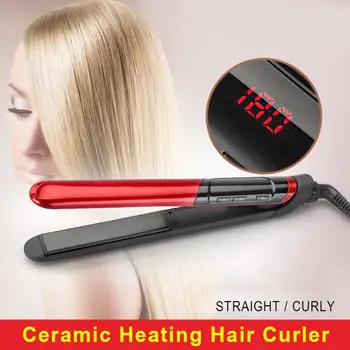 

2-in-1 LCD Display Ceramic Coating Hair Straightener Hair Curler Styling Tool Curling Irons Flat Iron with 2.5m Power Line