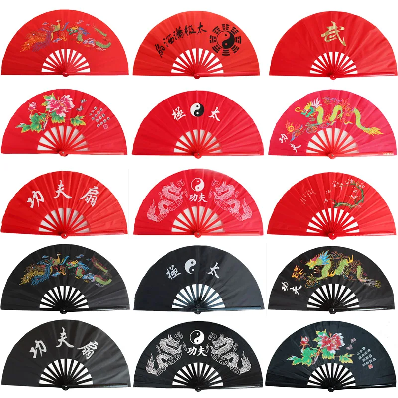 Kung fu Tai chi fan bamboo 33cm High-grade Right Hand Performance Fan Martial Arts Fans Wushu Products | Спорт и развлечения
