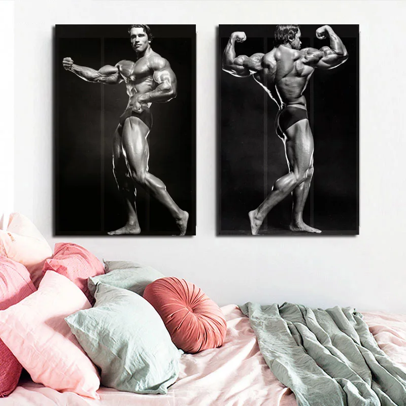 

Arnold Schwarzenegger Gym Bodybuilding Poster Wall Art Canvas Posters Prints Painting Oil Wall Pictures For Bedroom Home Decor