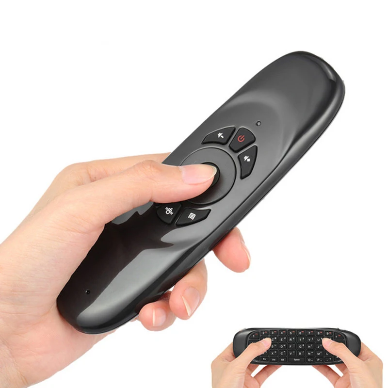 Беспроводная клавиатура C120 Английский Русский 2,4G RF Air mouse пульт дистанционного управления с голосовой подсветкой для Android Smart tv Box X96 MAX