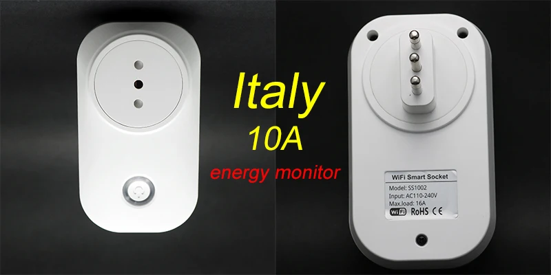 Смарт-розетка Tuya Wi-Fi умная розетка ЕС Великобритания Swit AU BR FR JP Israel Ita ZA Plug 10A пульт дистанционного управления Alexa Google домашний энергетический монитор - Цвет: Italy Plug