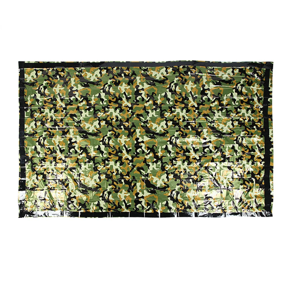 Походный теплый Камуфляжный спальный мешок для выживания, аварийное одеяло, походный Кемпинг с портативным мешком-шнурком