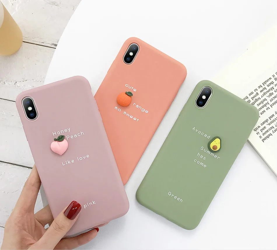 Мягкий чехол для телефона Cinda 3D карамельного цвета с надписью авокадо iPhone 11 Pro XS MAX
