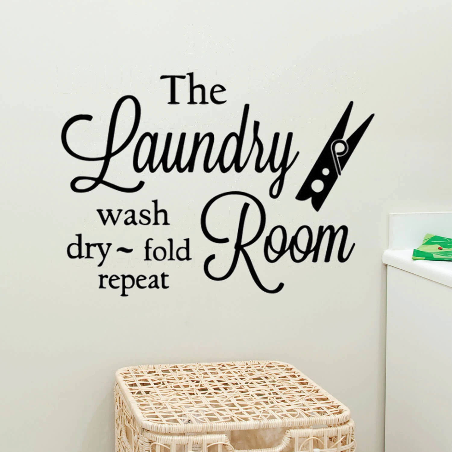 

Laundry Room Wash Dry Fold Repeat Quotes Signs Wall Sticker Decoration For Washing Room Toliet Decor Accessories Decals HQ1318