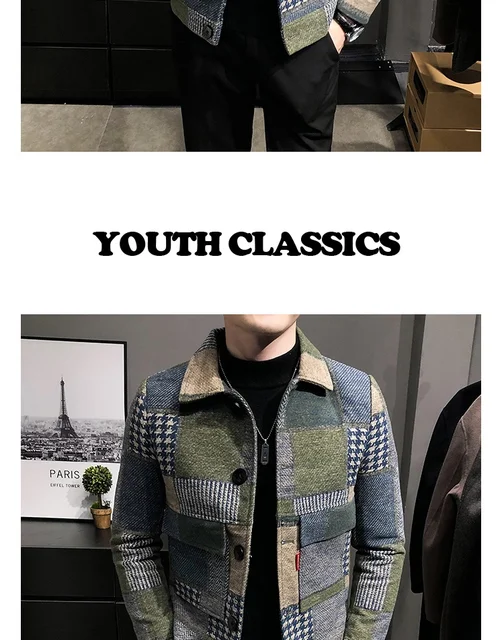 Chaqueta con capucha para hombre, prendas de vestir de marca, moda Vintage,  Bomber, ajustada, informal, de béisbol a cuadros, abrigos M-5XL, novedad de  2022 - AliExpress