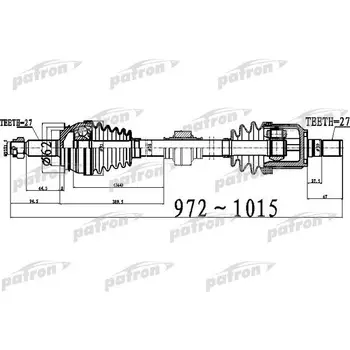 

Axle front axle right 27x972x62x27 HYUNDAI SONATA [GF] 2,0 09-AT PATRON PDS0508