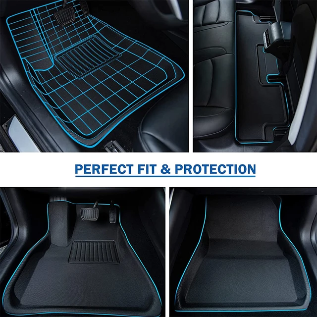 Mibao All-Weather Floor Mats For Tesla Model Y - 3-Piece Set, Waterproof & Anti-Slip
