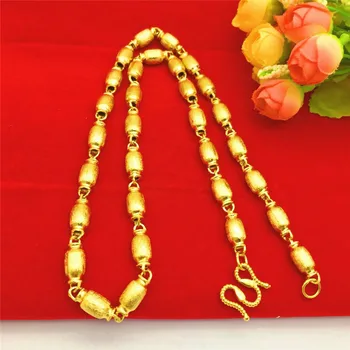 

Fashion Luxury 14K Gold Men's Necklace Matte Cylindrical Chain Necklace for Men Wedding Engagement Anniversary Jewelry Gifts