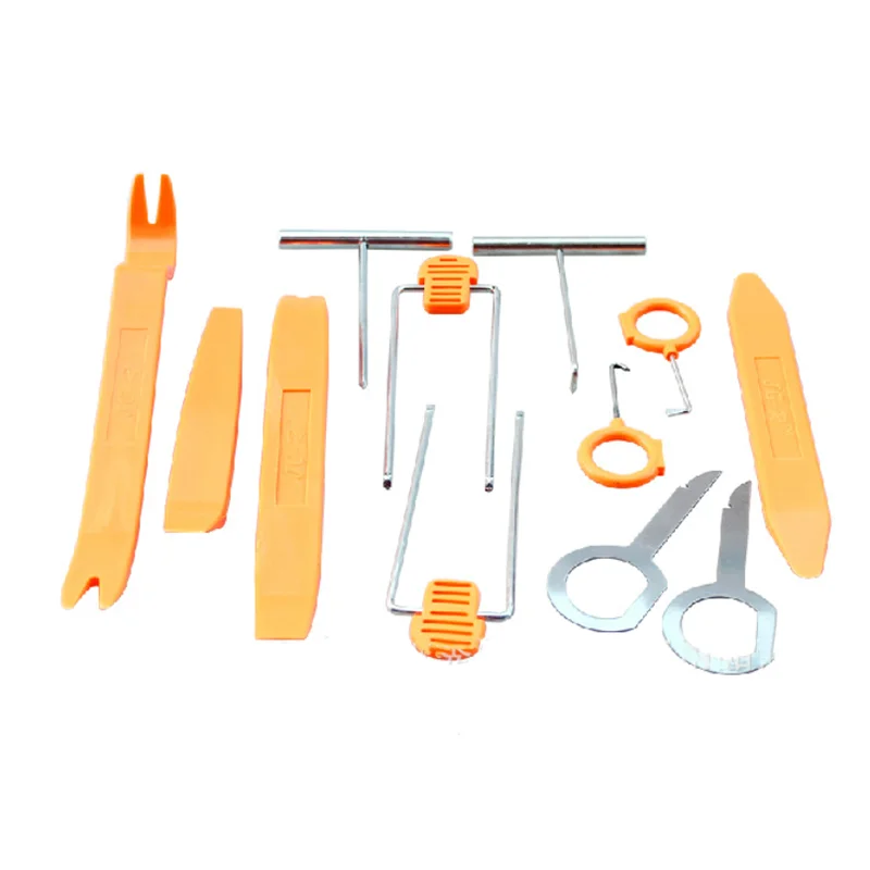 12pcs Car Panel Removal Open Pry Tools Kit Car Radio Trim Removal Pump Wedge hand Tool Set