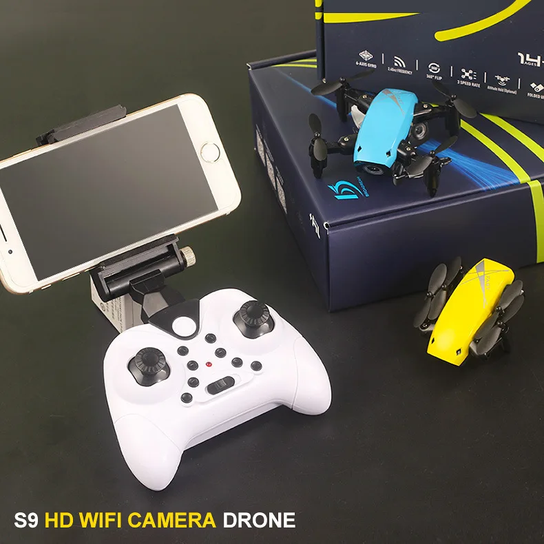 

S9 S9HW Mini Selfie Pocket Drone Quadcopter with HD Camera Live Video Headless Mode with RC Toys for Children as Christmas gift