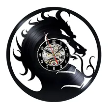 Mmoral Kombat виниловые настенные часы современный дизайн дракон 3D наклейки кинематографическая тематика винтажные настенные часы CD часы для домашнего декора