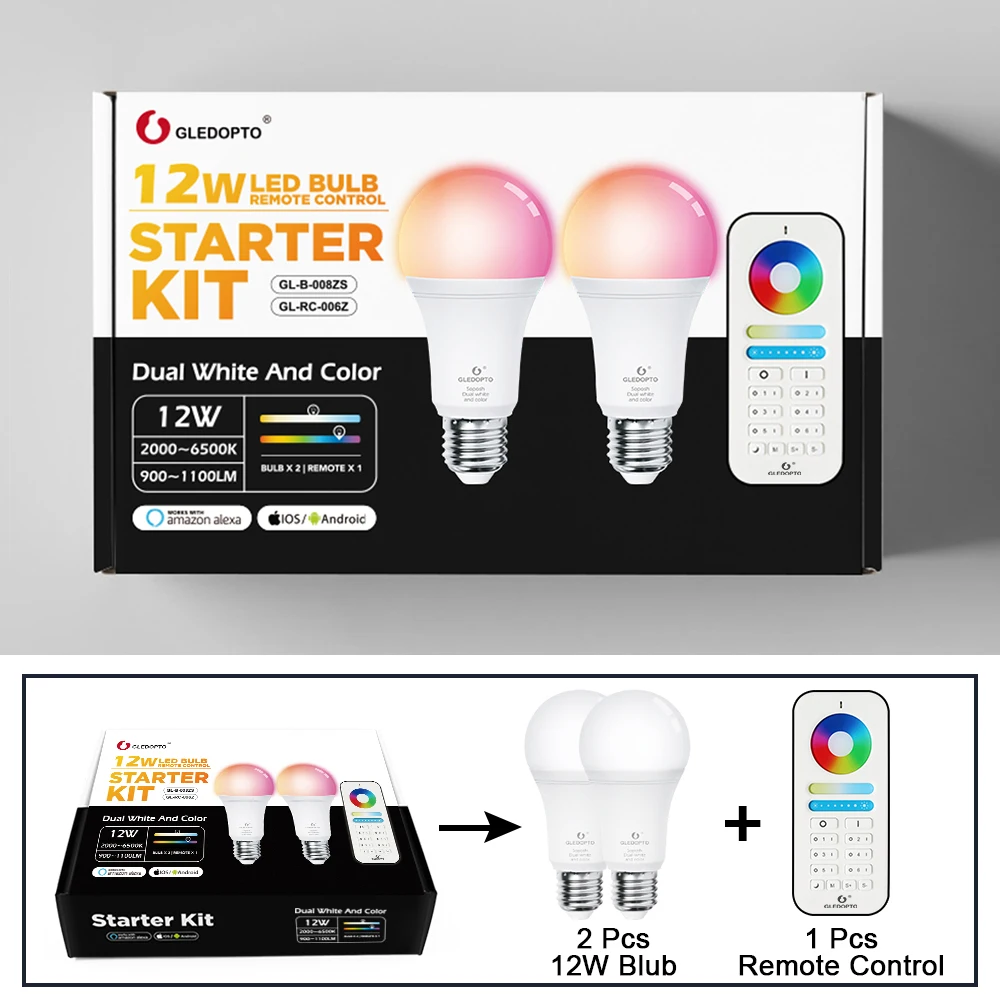 Умная Светодиодная лампа zigbee color led 12 Вт RGB и CCT(2700 6500k) работает с gateways 6 зонным