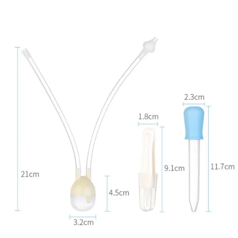 3 шт./компл. новорожденных Силиконовые носовые аспираторный Комплект Дети режущей кромкой и вакуум-отсосом накладной нос очиститель младенцев медицинская капельница аксессуары