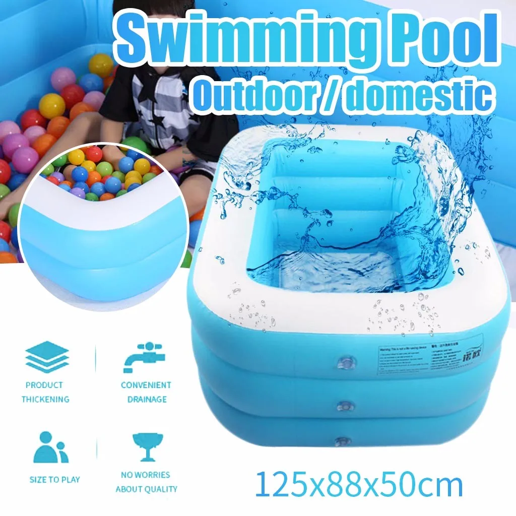 

Kid Inflatable Swimming Pool Children's Family Inflation Pool Baby Ocean Ball Sand Pool Bath Toys Square 10ml Summer Water Party