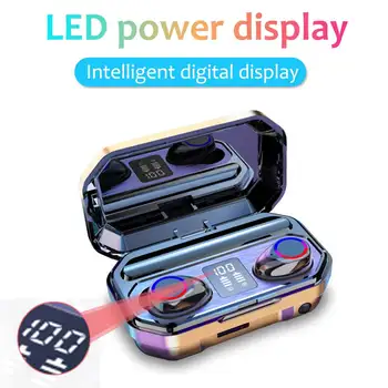 

M12 TWS Wireless Bluetooth Headset Bluetooth 5.0 IPX7 Waterproof Led Power Display 9D Stereo for Android phone with Flashlight