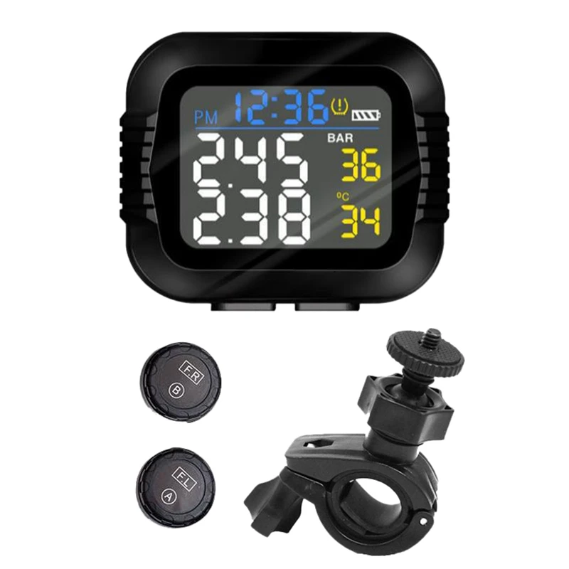 Wireless LCD Motorcycle TPMS Tire Pressure Monitor Systems+2 Sensors Wireless LCD Motorcycle TPMS Tire Pressure Monitor Systems+2 Sensors