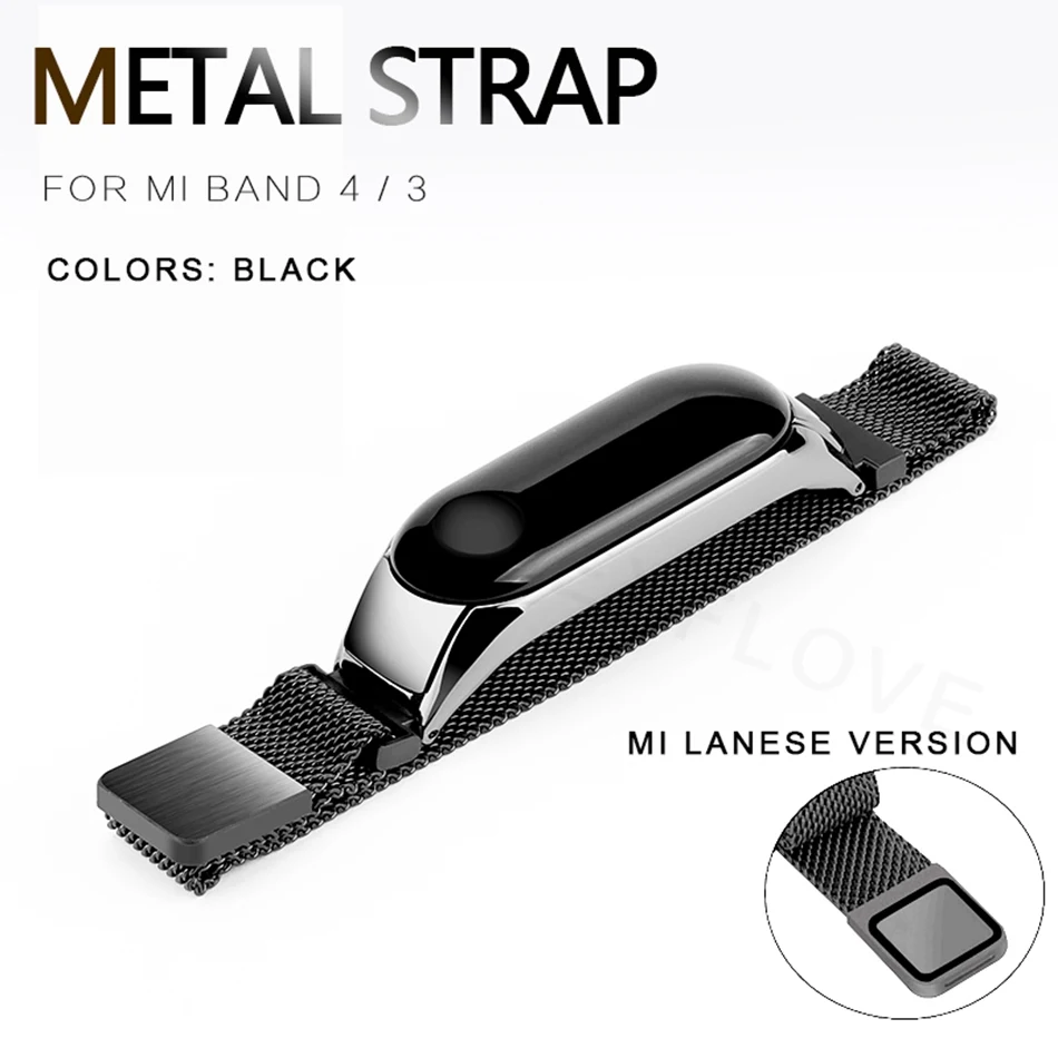 Protector/Bracelet mi band 3 4 strap For Xiaomi mi band 4 3 Strap/Bracelet for MiBand 4 3 Strap Metal Belt Stainless Steel Strap - Цвет: 17A