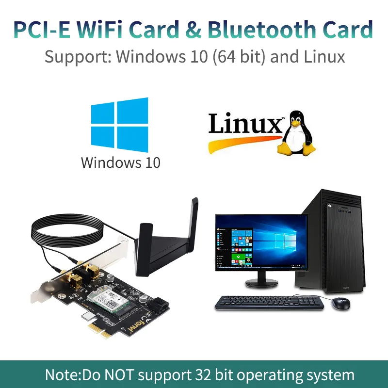 Настольный PCIe двухдиапазонный 3000 Мбит/с Wi Fi 6 Bluetooth 5 0 Wifi адаптер для беспроводной