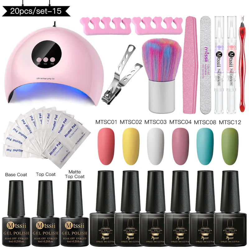 Mtssii Маникюр Set18W сушилка УФ лампа для ногтей набор матовый Комплект гель лаков